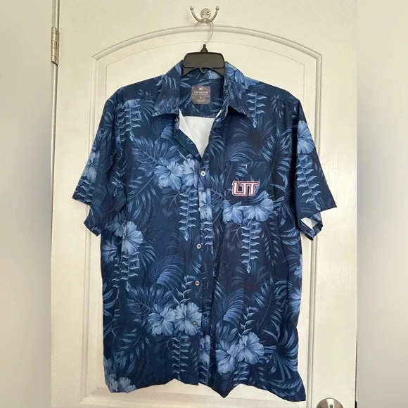Utah Tech Colosseum Men's Button Up Hawaiian Shirt Navy size Large - Picture 13 of 13